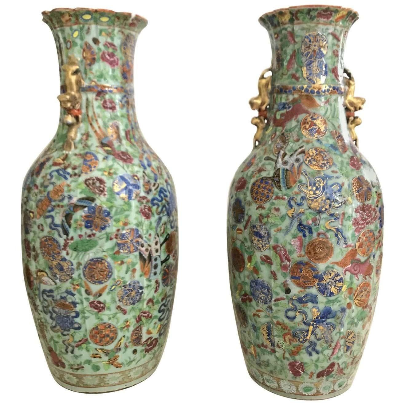 Pair of Large 19th Century Chinese Vases