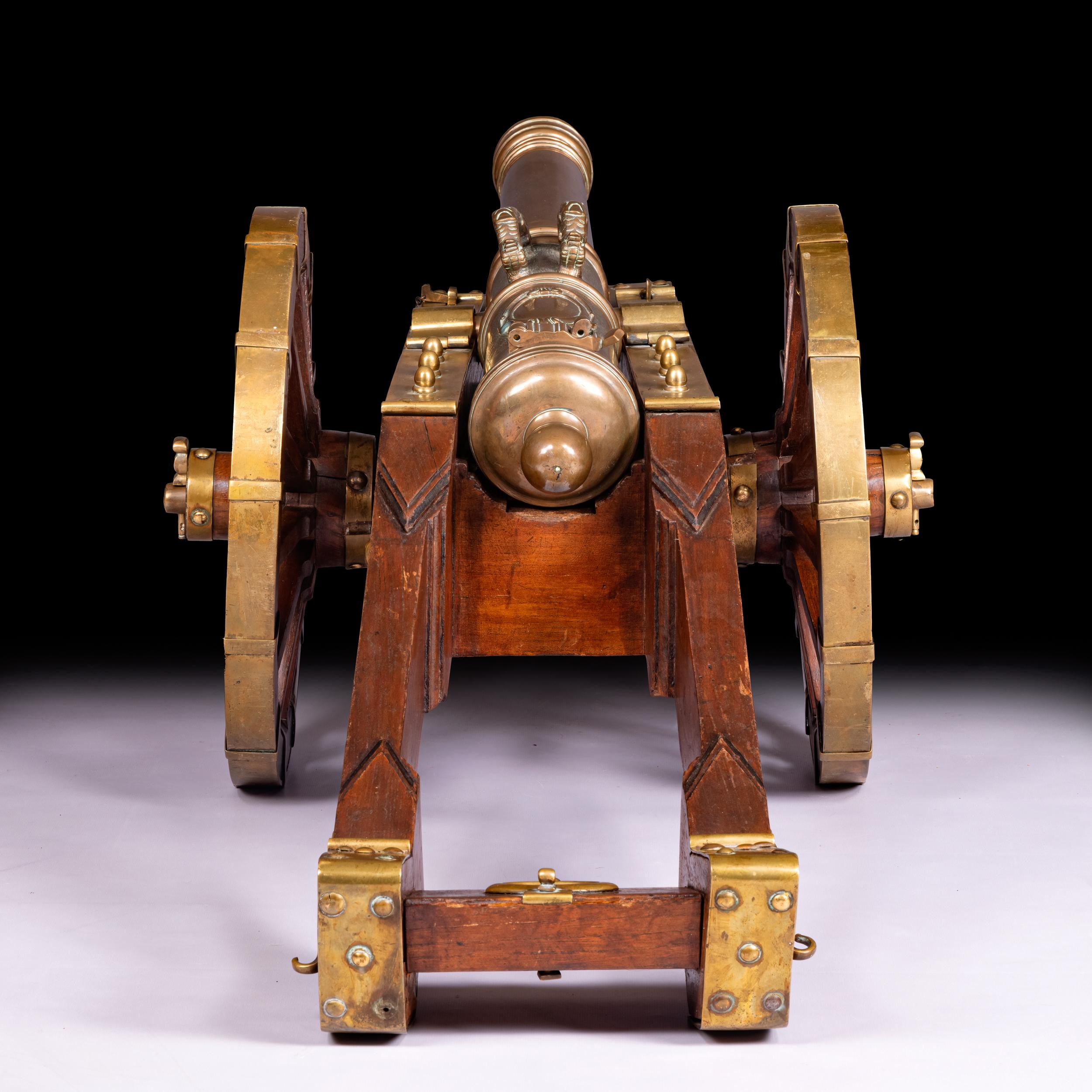 Paire de grands canons de signal d'artillerie anglais en bronze du 19e siècle Bon état - En vente à Dublin, IE