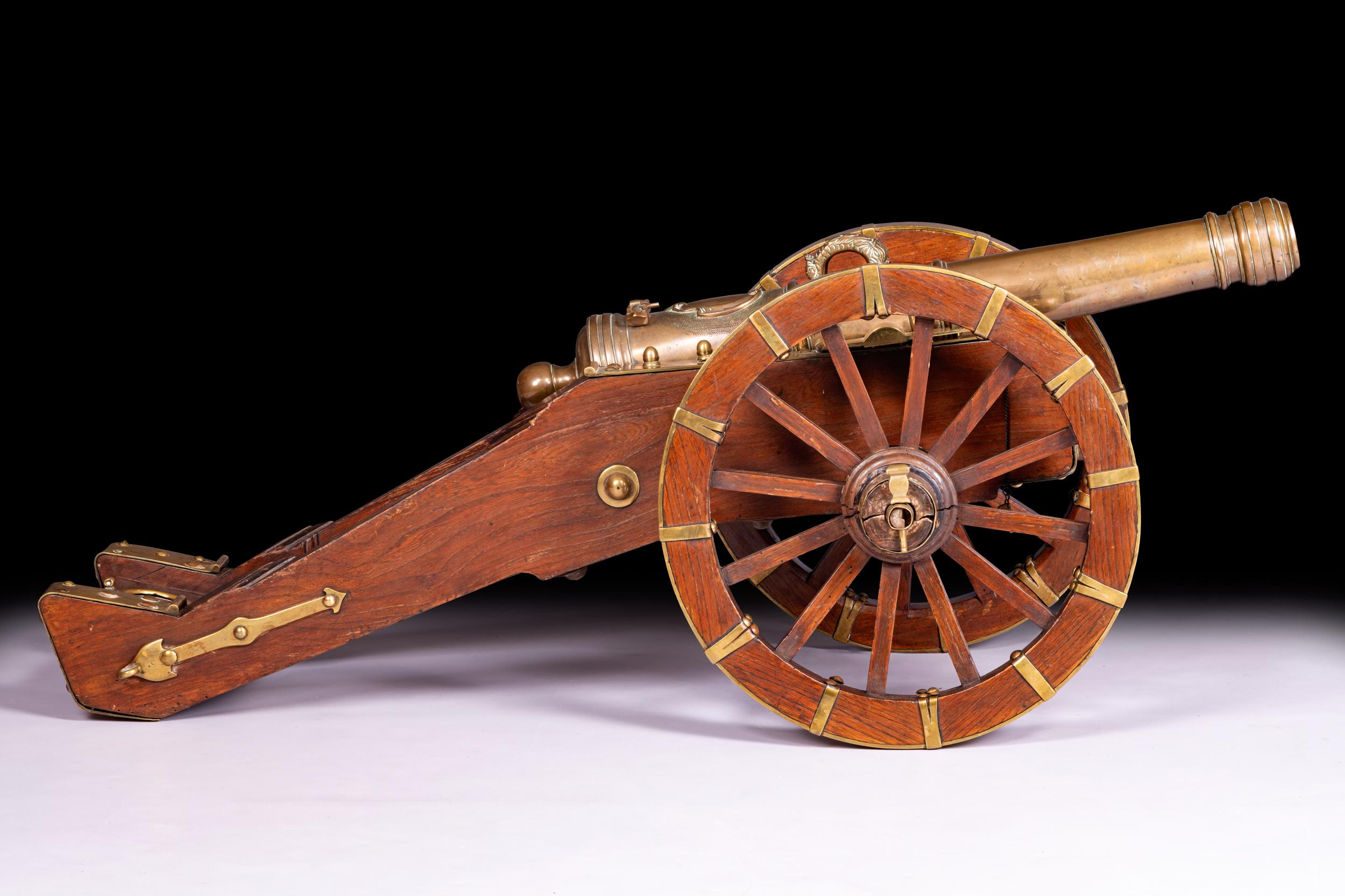 Paire de grands canons de signal d'artillerie anglais en bronze du 19e siècle en vente 1