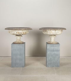 Pair of Large 19th Century English Cast Iron Urns