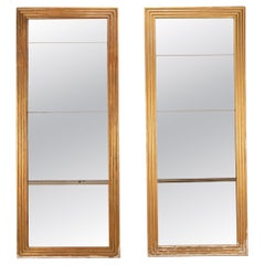 Pair of Large 19th Century French Gilt Bistro Mirrors