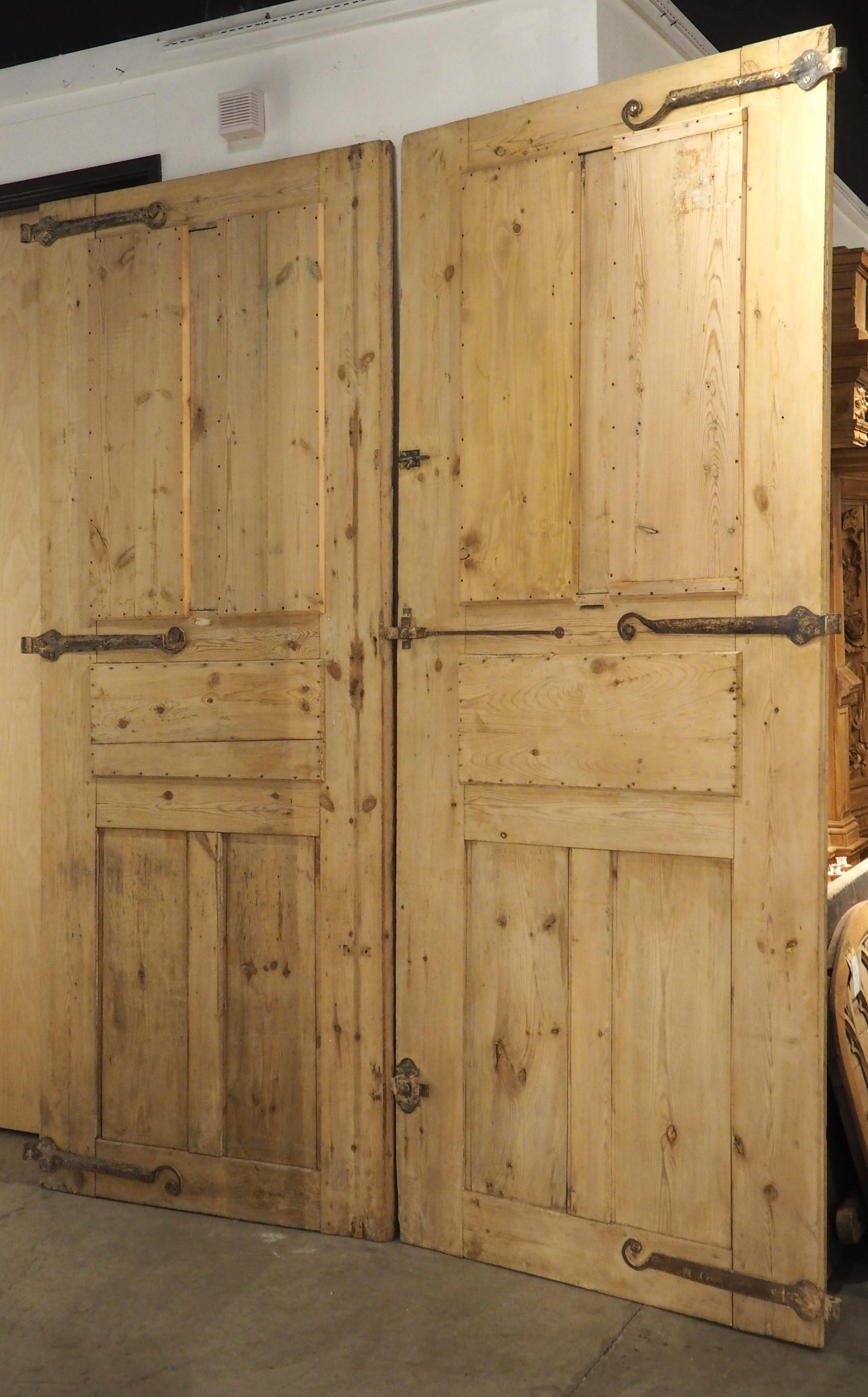 Pair of Large 19th Century French Gothic Style Doors in Carved Pine 9