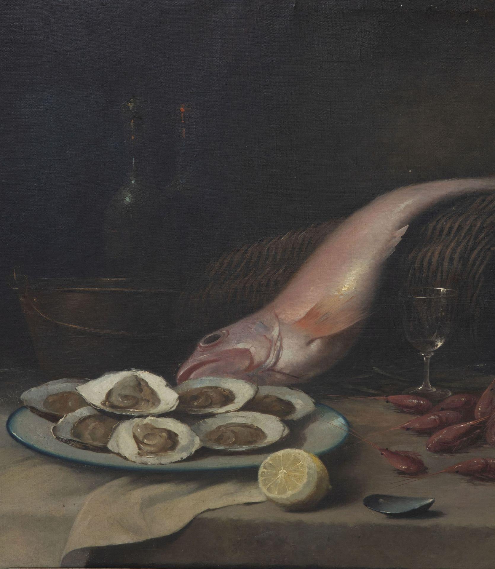 Paar große französische Stillleben aus dem 19. Jahrhundert in Öl auf Leinwand im Angebot 1