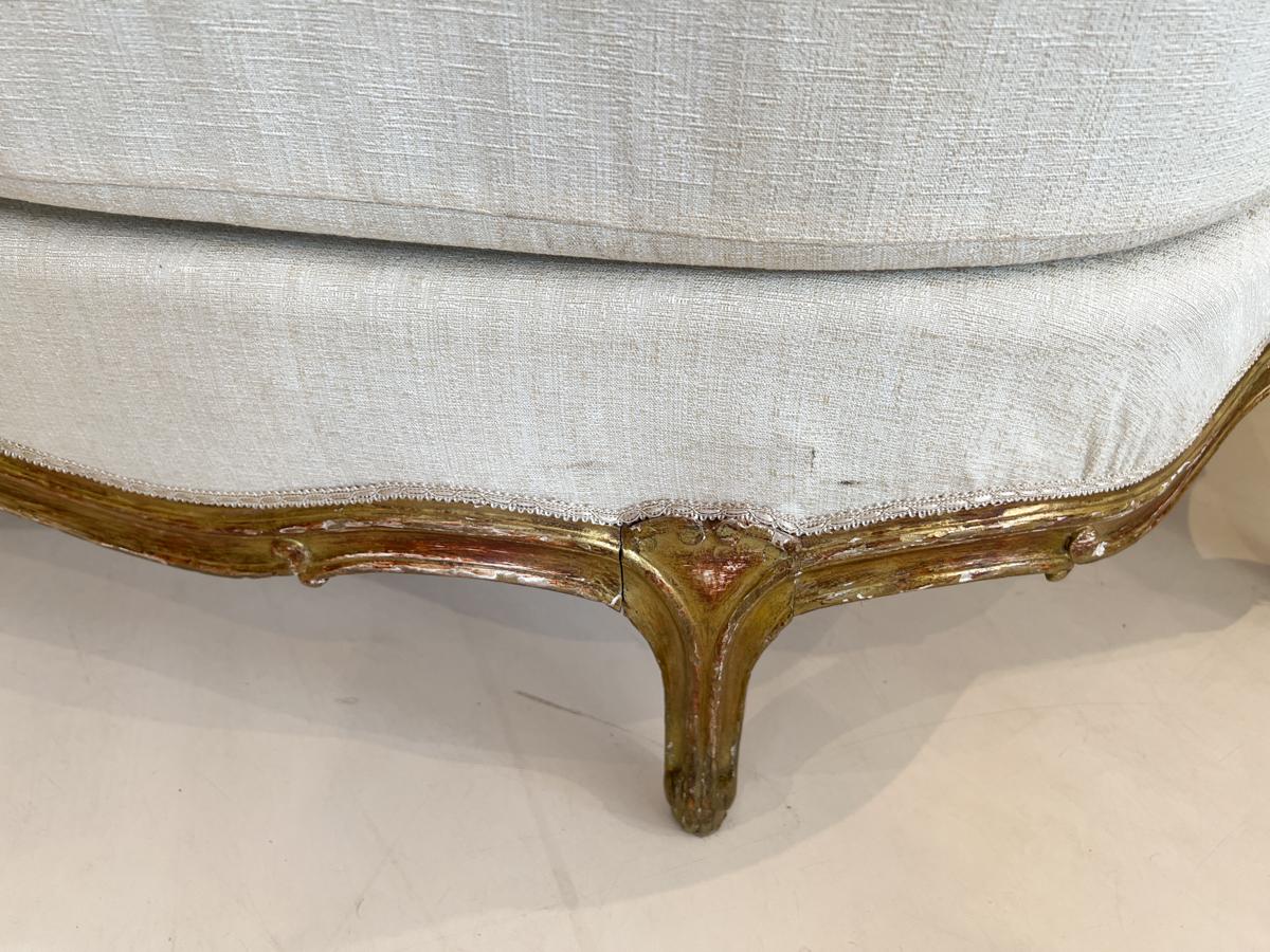 Pair of Large 19th Century Gilded Louis XV Banquettes In Fair Condition For Sale In New Orleans, LA