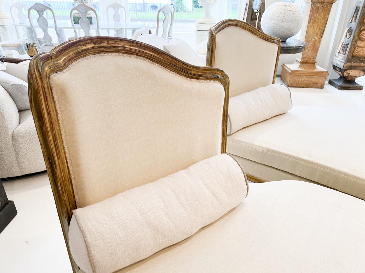 Pair of Large 19th Century Gilded Louis XV Banquettes For Sale 2