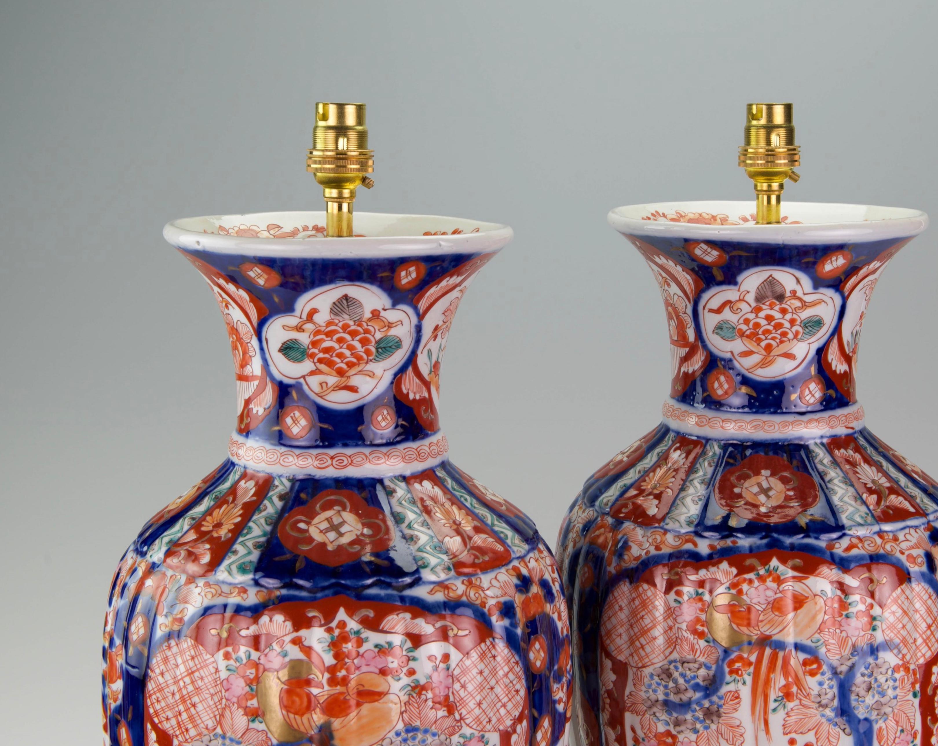 Pair of Large 19th Century Imari Antique Table Lamps 3