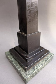 Pair of Large 19th Century Italian Grand Tour Black Marble Nero Antico Obelisks
