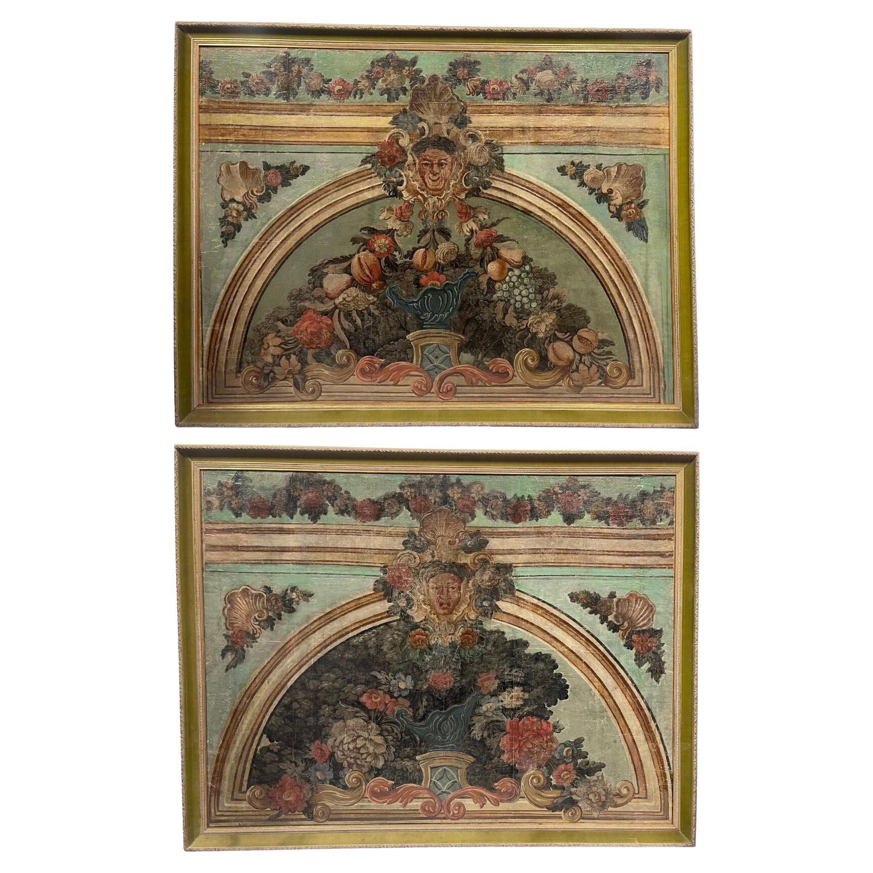Pair of Large 19th Century Italian School Paintings