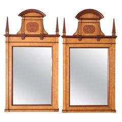 Pair of large 19th century Maple and Walnut wall mirrors