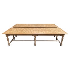 One of Two Large 19th Century Oak French Refectory Farmhouse Dining Tables