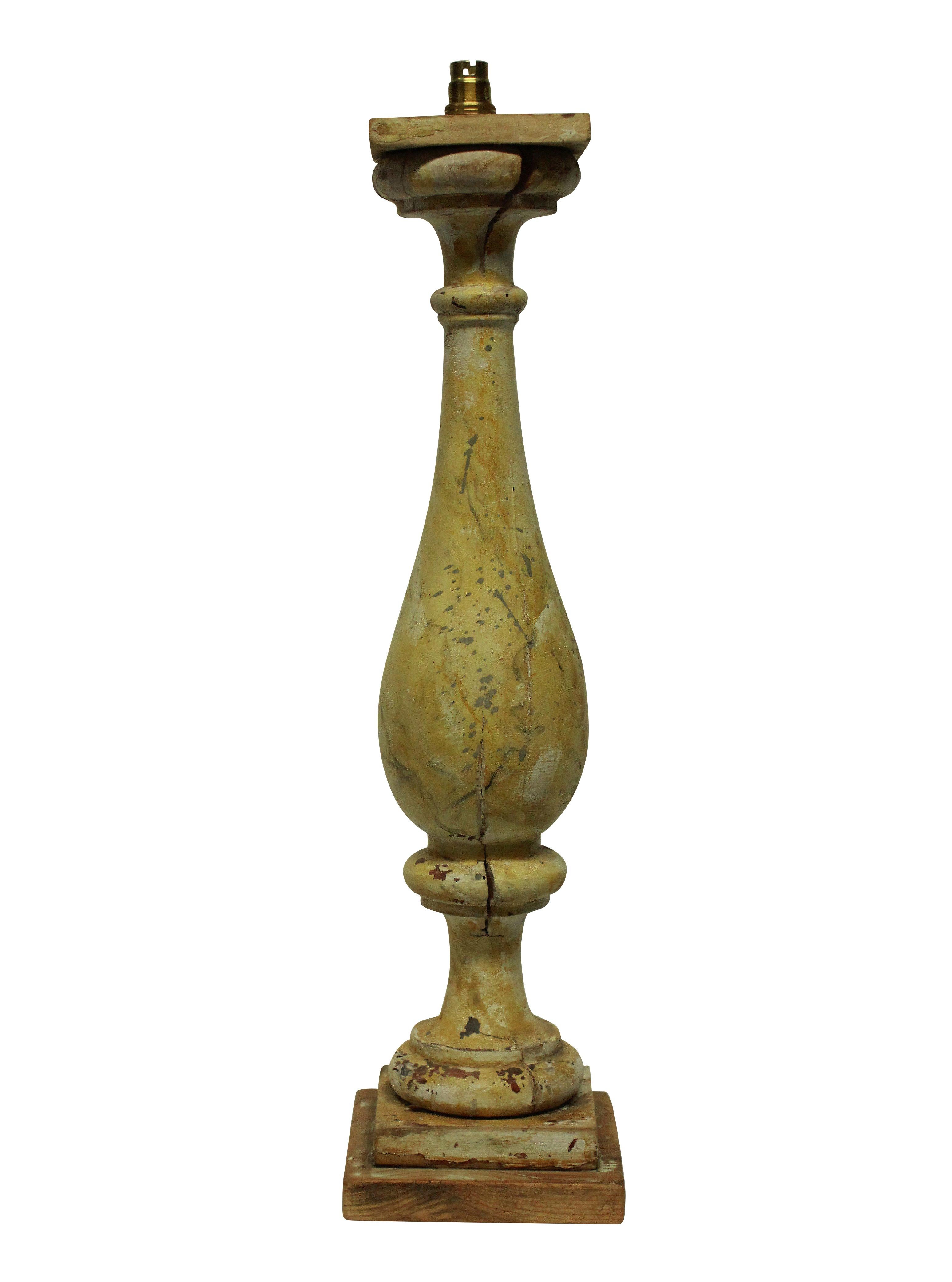 English Pair of Large 19th Century Painted Balustrade Lamps