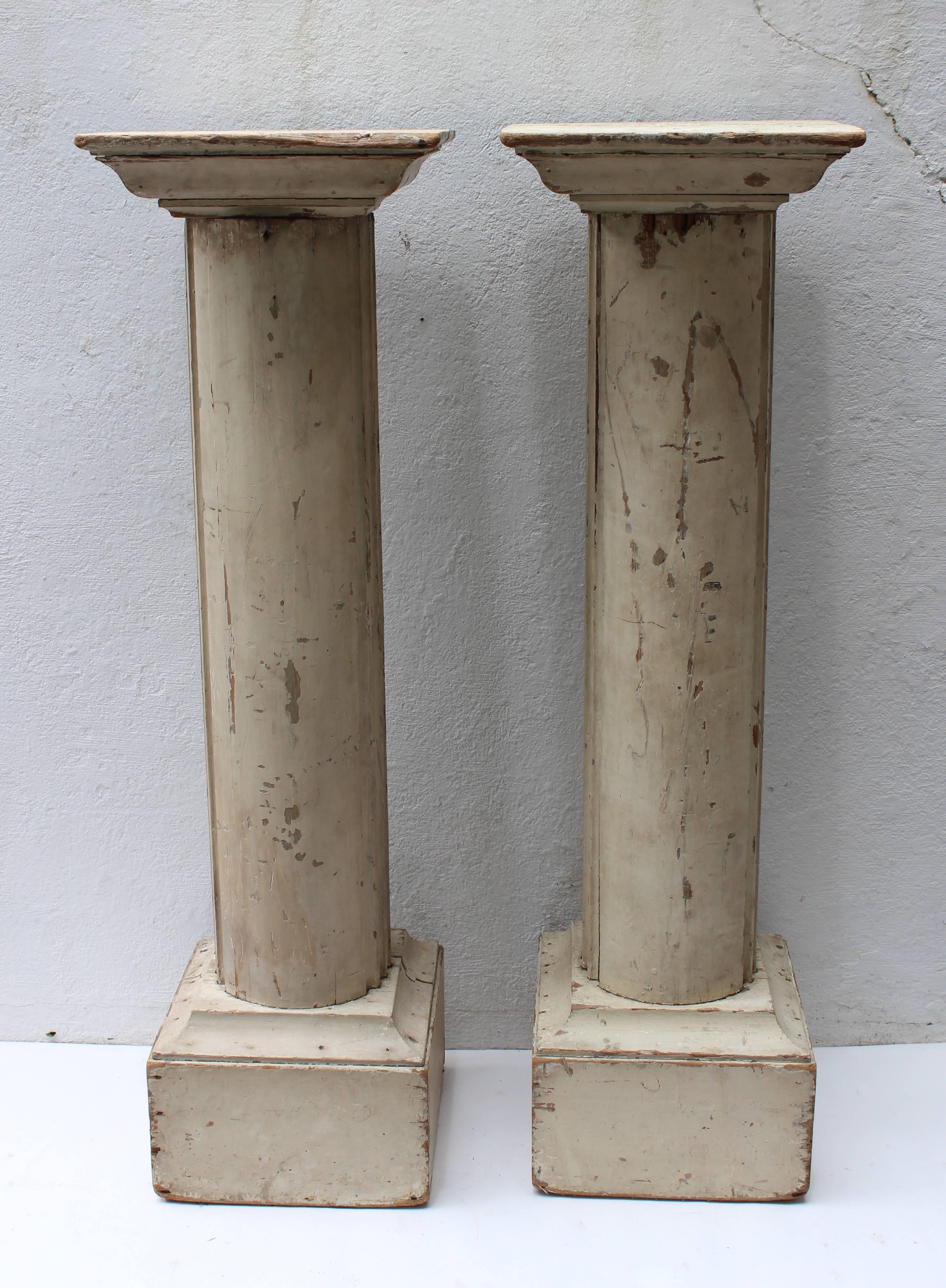 Pair of Large 19th Century Painted Doric Columns 7
