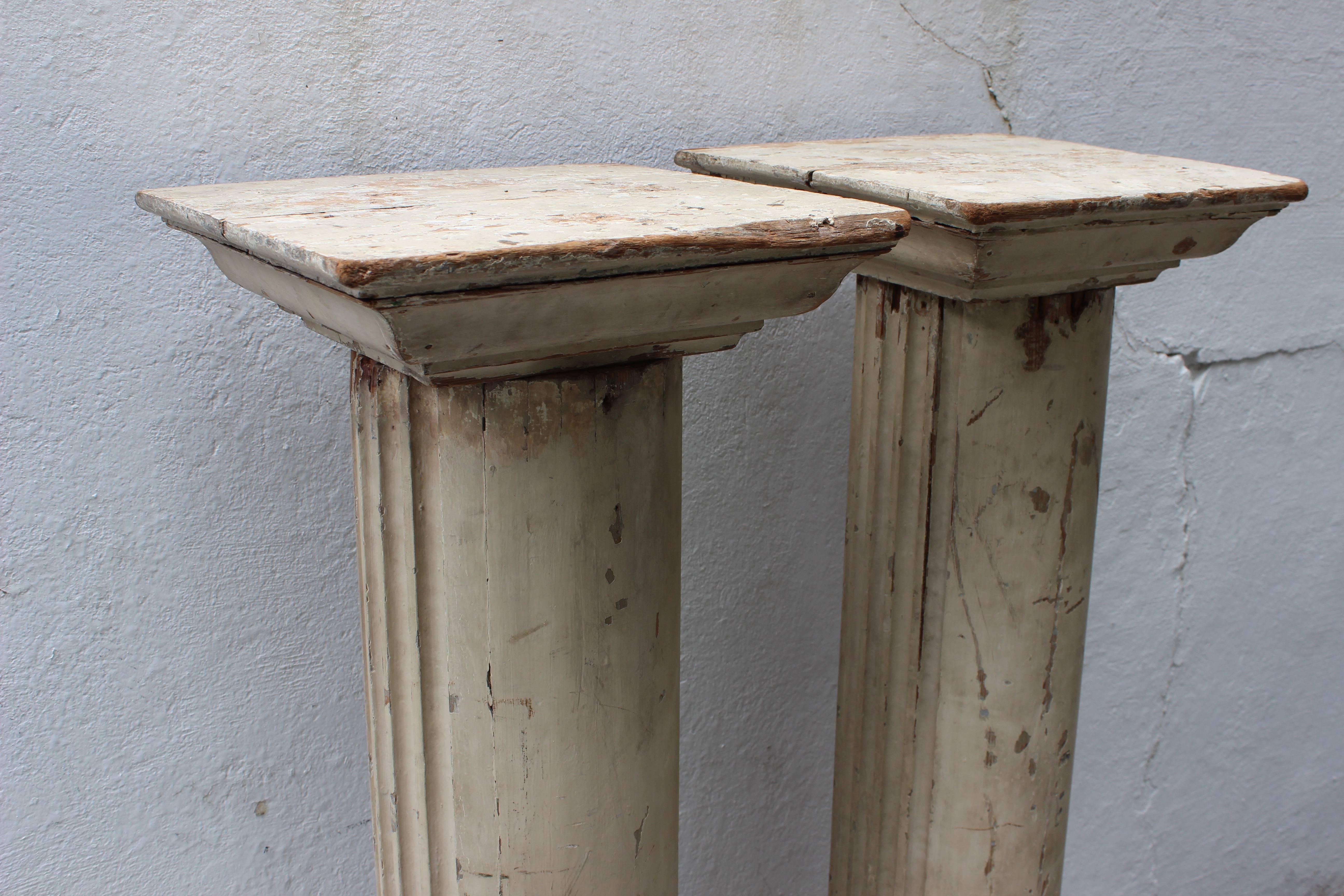 Pair of Large 19th Century Painted Doric Columns 8