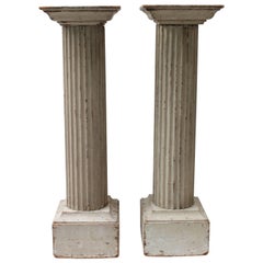 Pair of Large 19th Century Painted Doric Columns