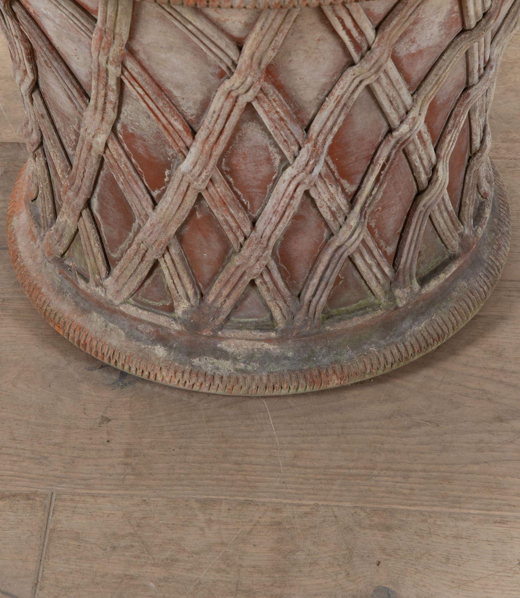 Country Pair Of Large 19th Century Royal Pottery Terracotta Garden Urns