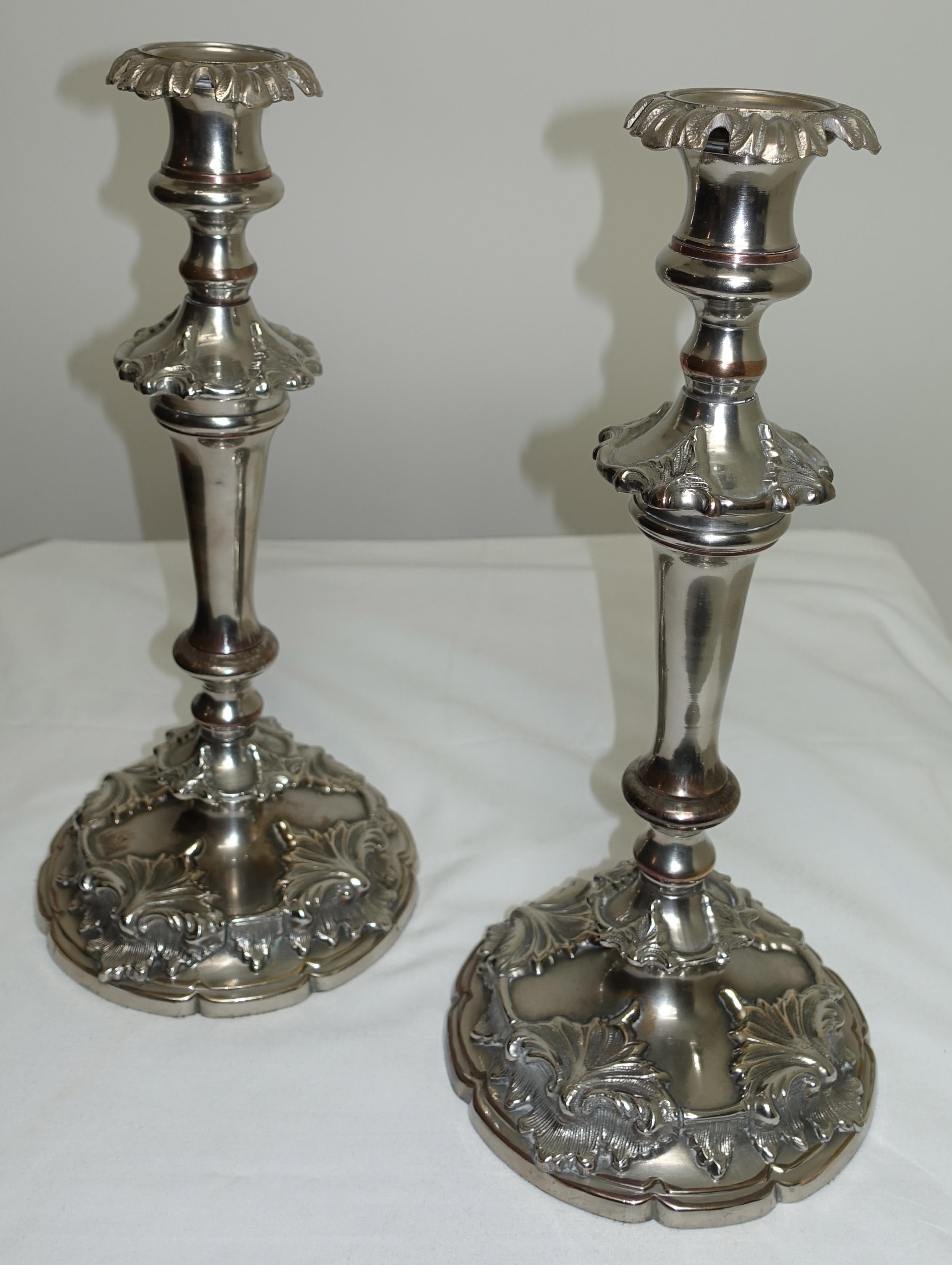 old sheffield plate candlesticks
