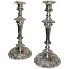 Pair of Large 19th Century Sheffield Silver Plate Candlesticks
