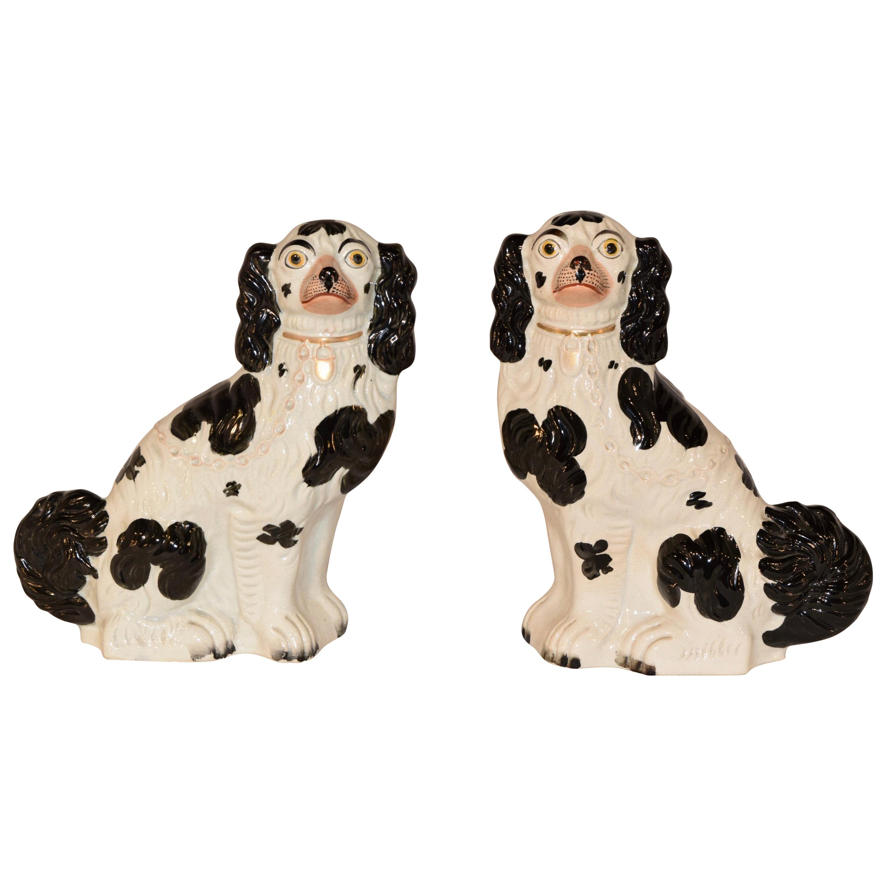 Pair of Large 19th Century Staffordshire Spaniels