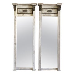 Antique Pair of Large 19th Century Trumeau Mirrors