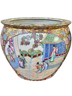 Pair of Large 20th century Chinese Porcelain Fish bowl Jardiniere