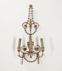 Pair of Large 20th Century English Tole Wall Sconces