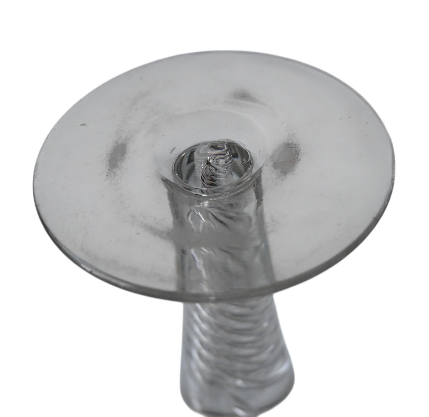 Pair Of Large (28 Cm) air twisted 19th Century Friendship/wedding Wine Glasses en vente 1