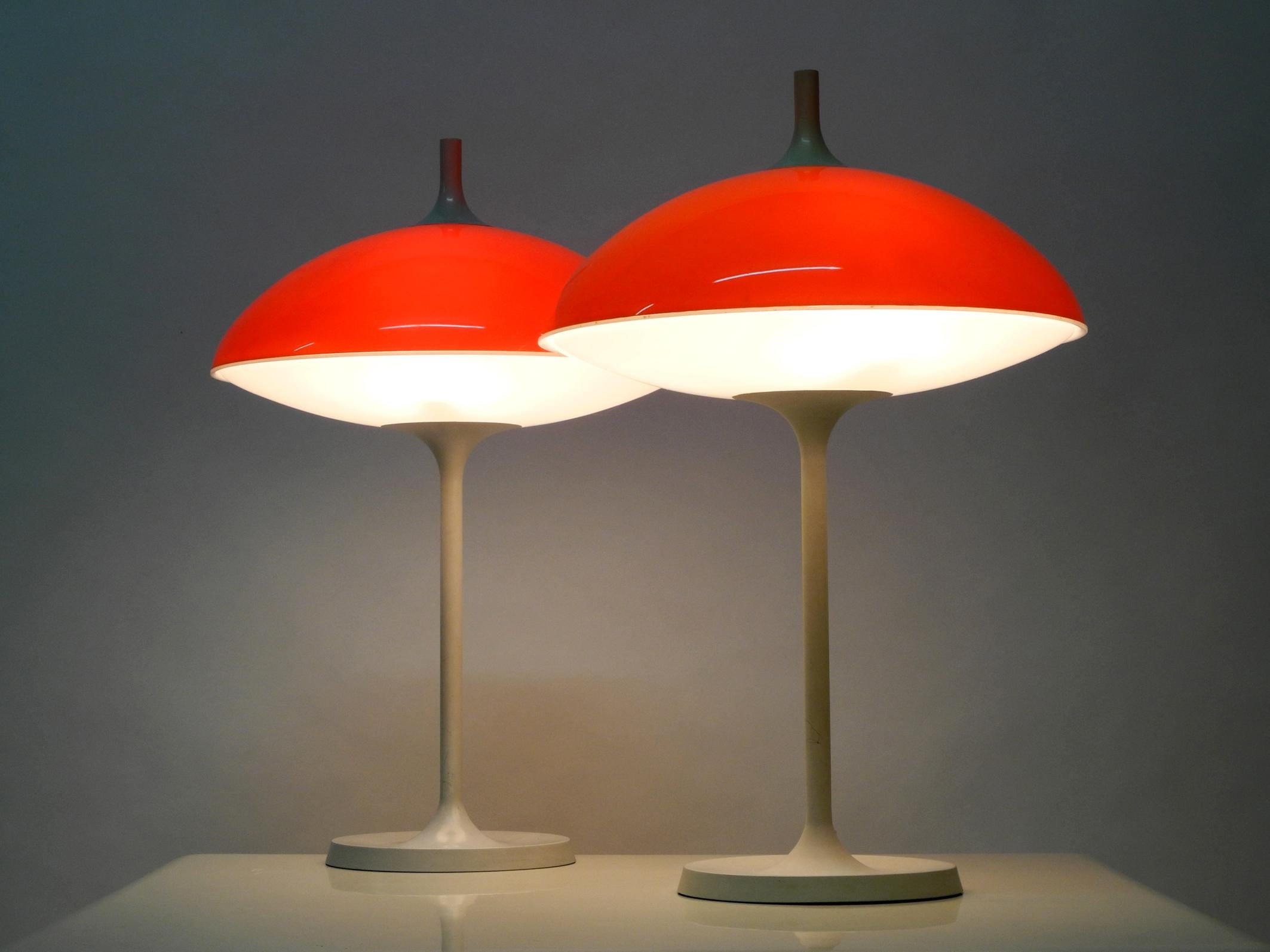 Pair of Large 1960s Pop Art Space Age Table Lamp by Temde Made in Switzerland 6