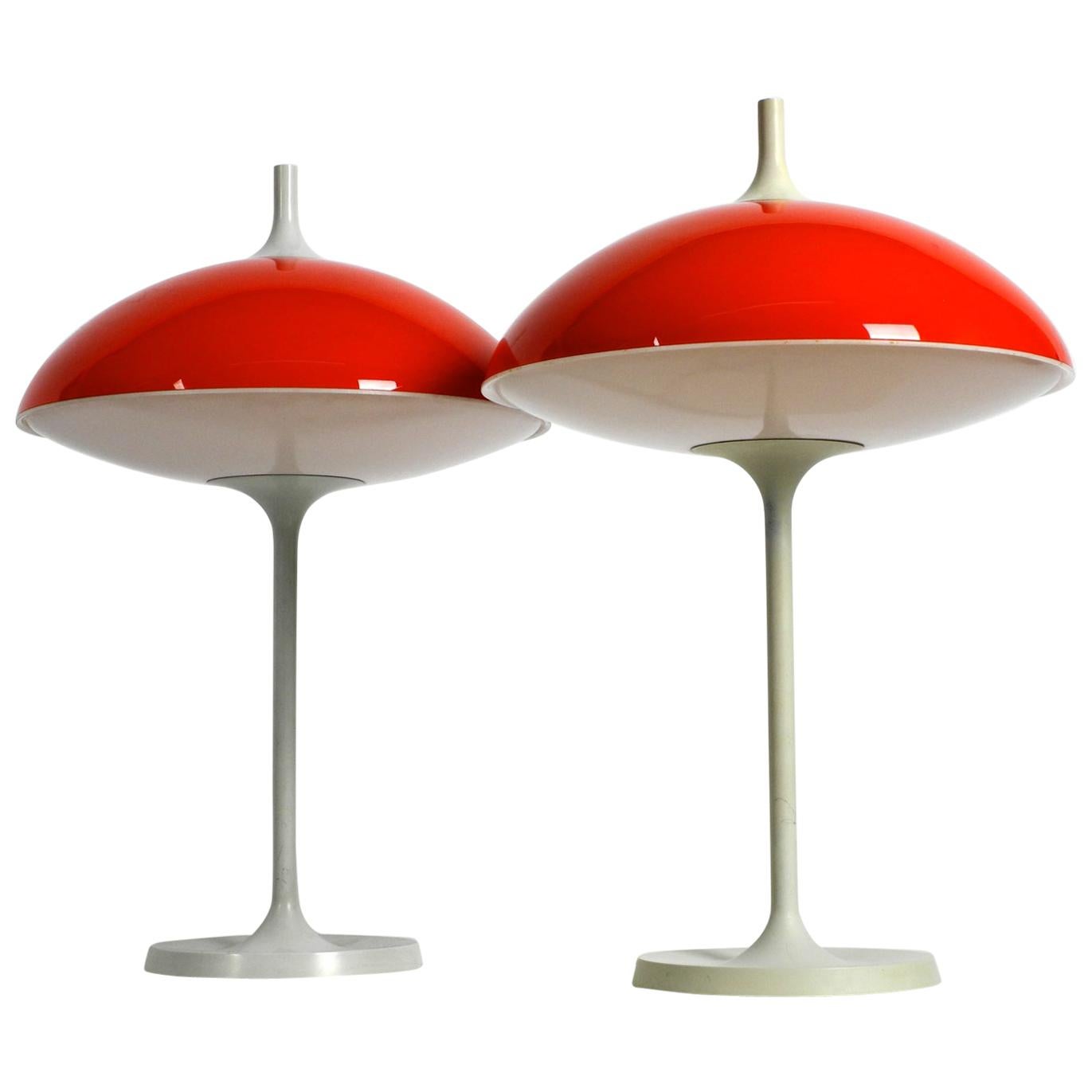 Pair of Large 1960s Pop Art Space Age Table Lamp by Temde Made in Switzerland