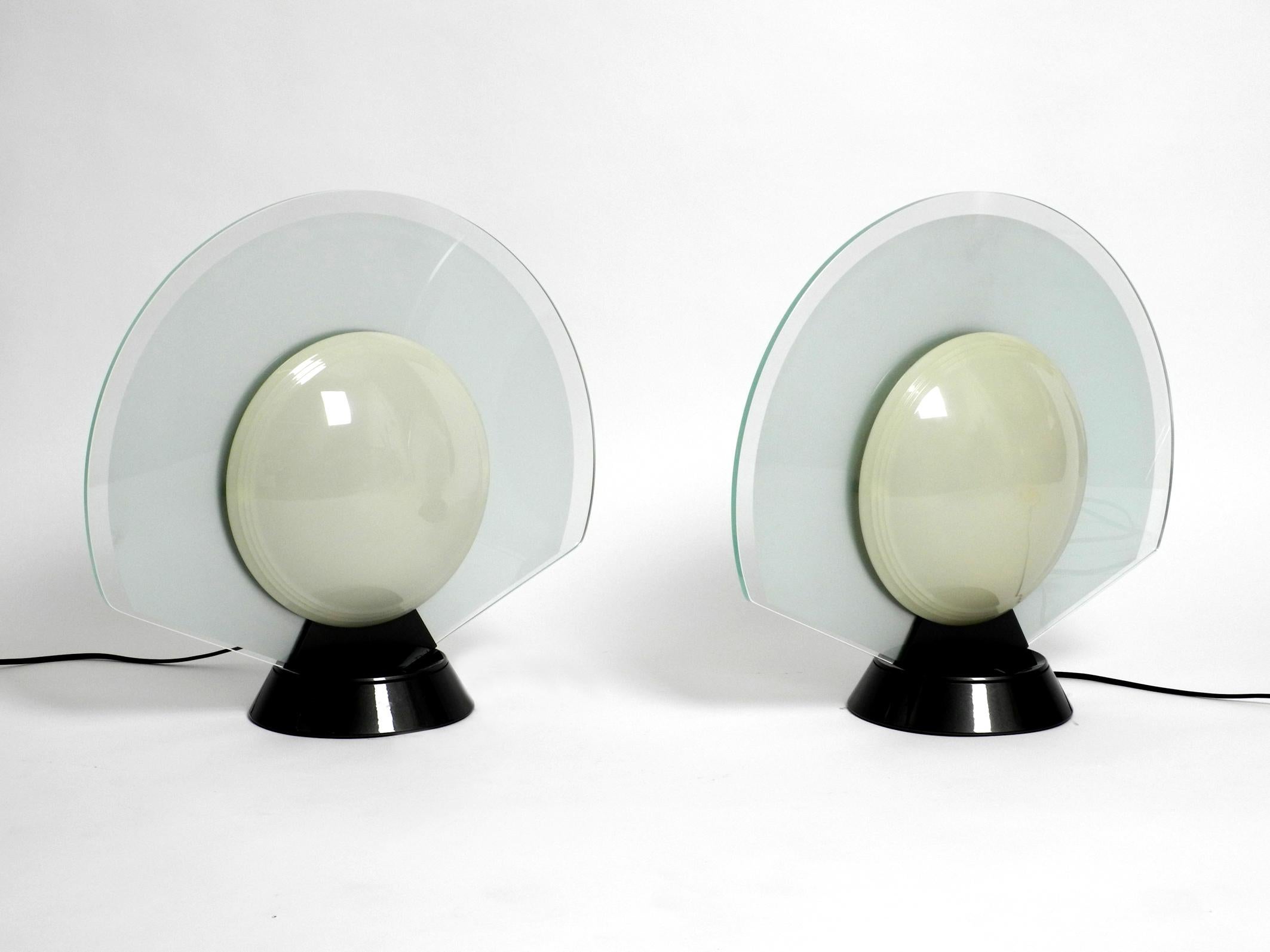 Pair of Large 1980s Table Lamps, Pier Giuseppe Ramella for Arteluce Model Tikal For Sale 11