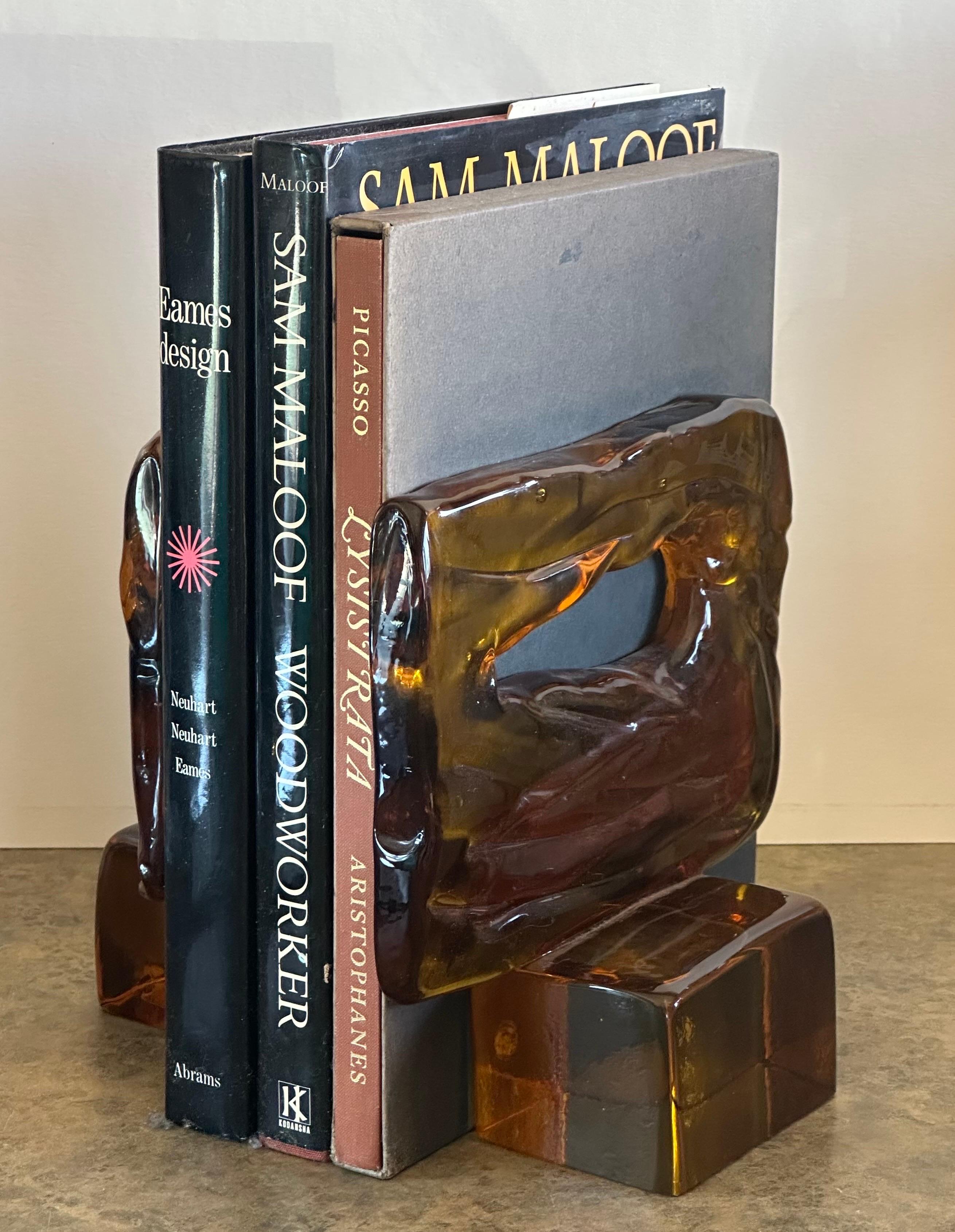 Paire de grands serre-livres abstraits Sommerso de Luciano Gaspari pour Murano Glass en vente 12