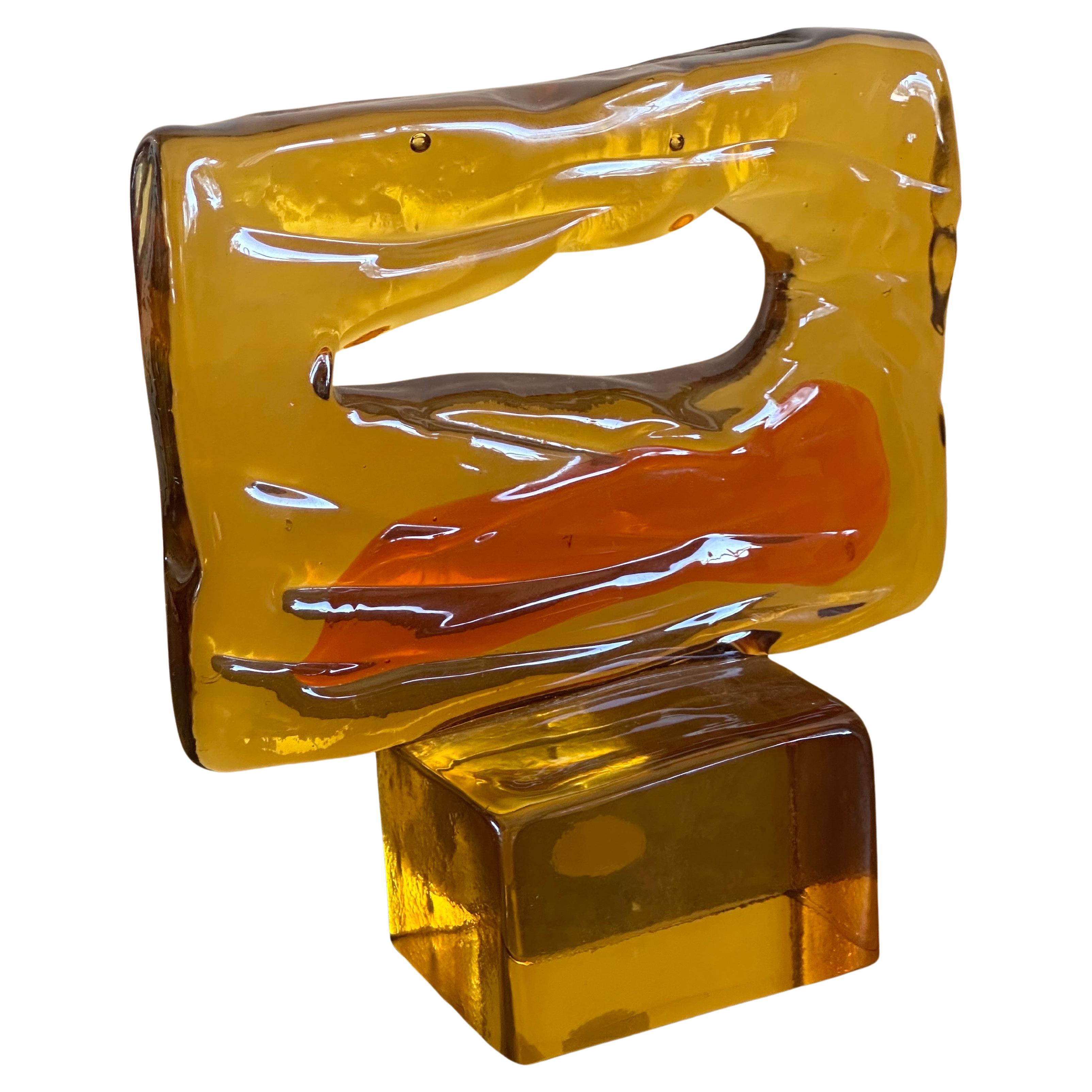 Pair of Large Abstract Sommerso Bookends by Luciano Gaspari for Murano Glass In Good Condition For Sale In San Diego, CA