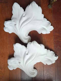 Pair of Large Acanthus Architectural Wall Lights, France circa 1900