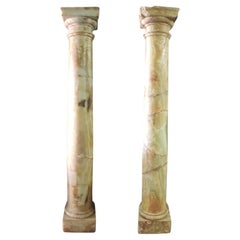 Coppia di grandi colonne in alabastro H. H. 250 cm