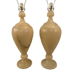 Pair of Large Alabaster lamps