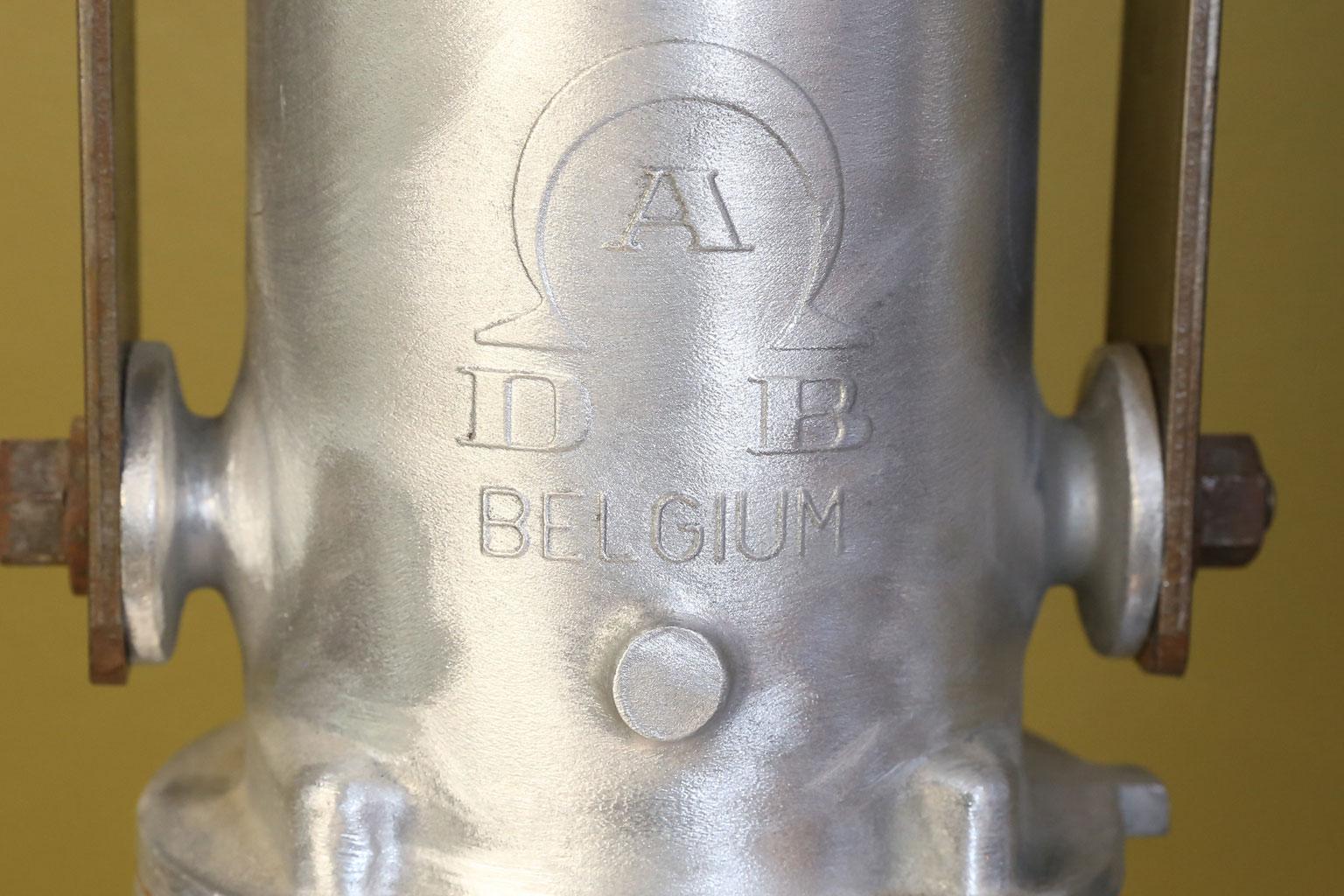 Pair of Large Aluminum Industrial Lights from Belgium 3
