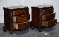 PAIR OF LARGE AMERICAN CHIPPENDALE STYLE NIGHTSTANDS BEDSiDE TABLES