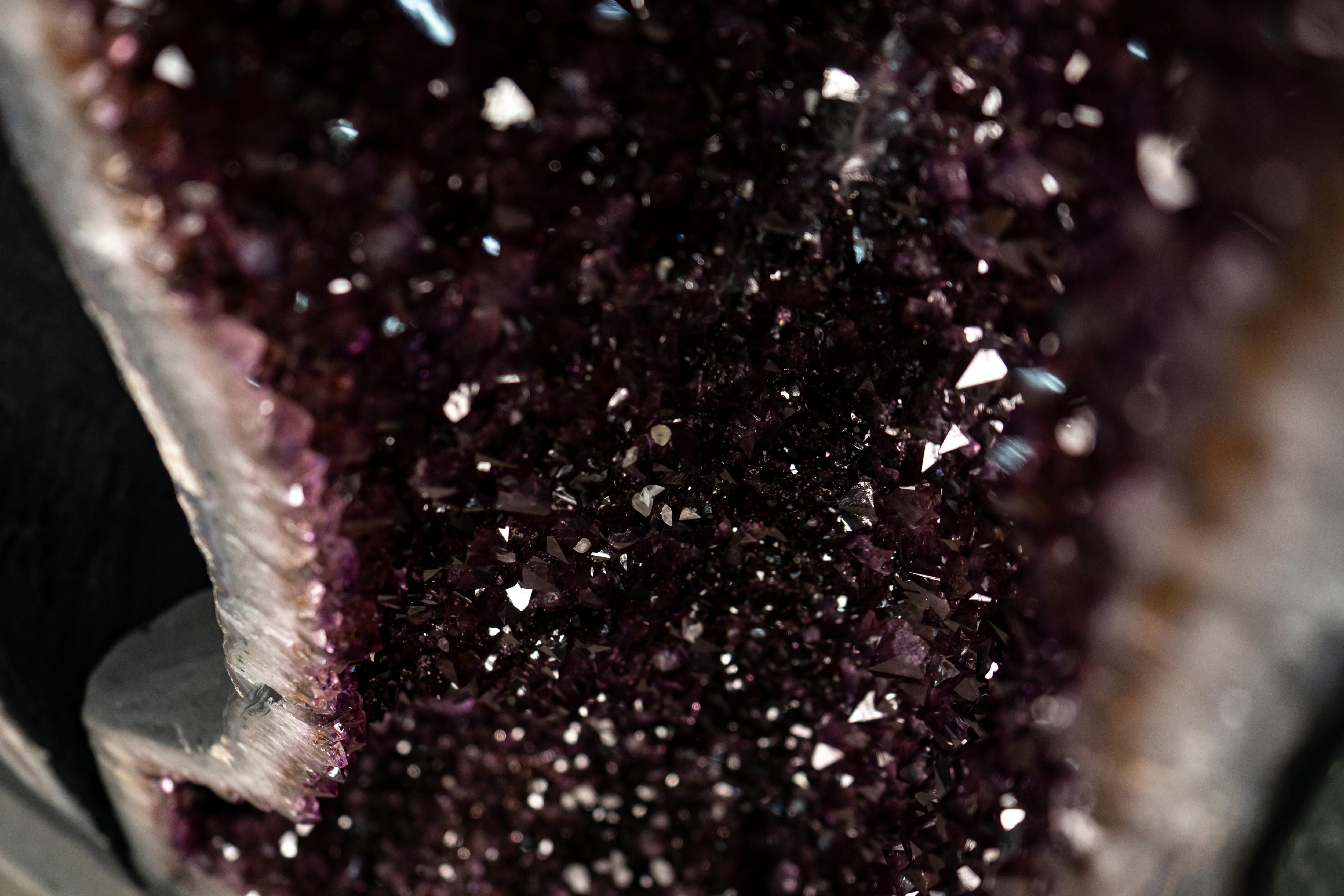 Pair of Large Amethyst Cathedral Geodes For Sale 4