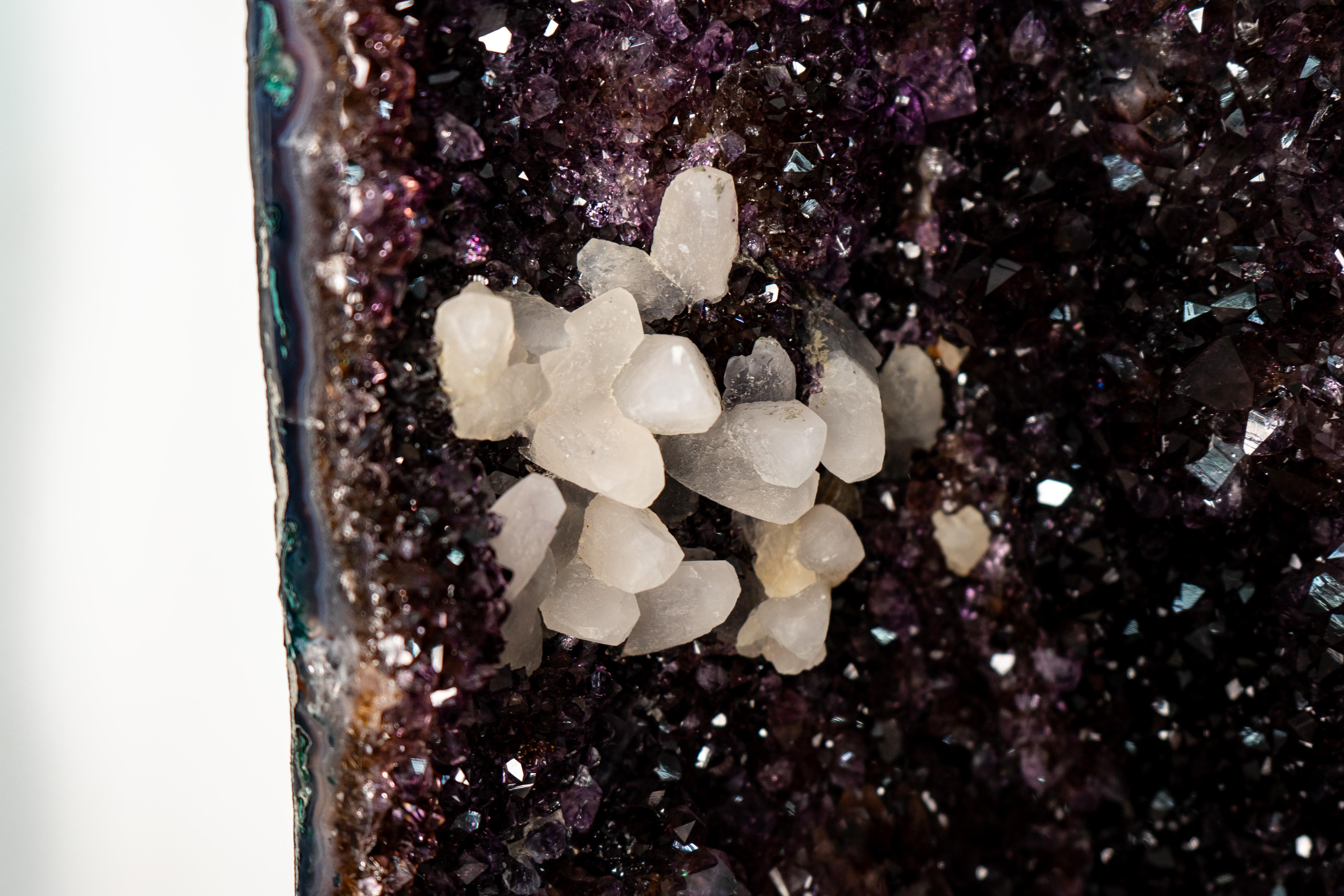 Pair of Large Amethyst Cathedral Geodes For Sale 5