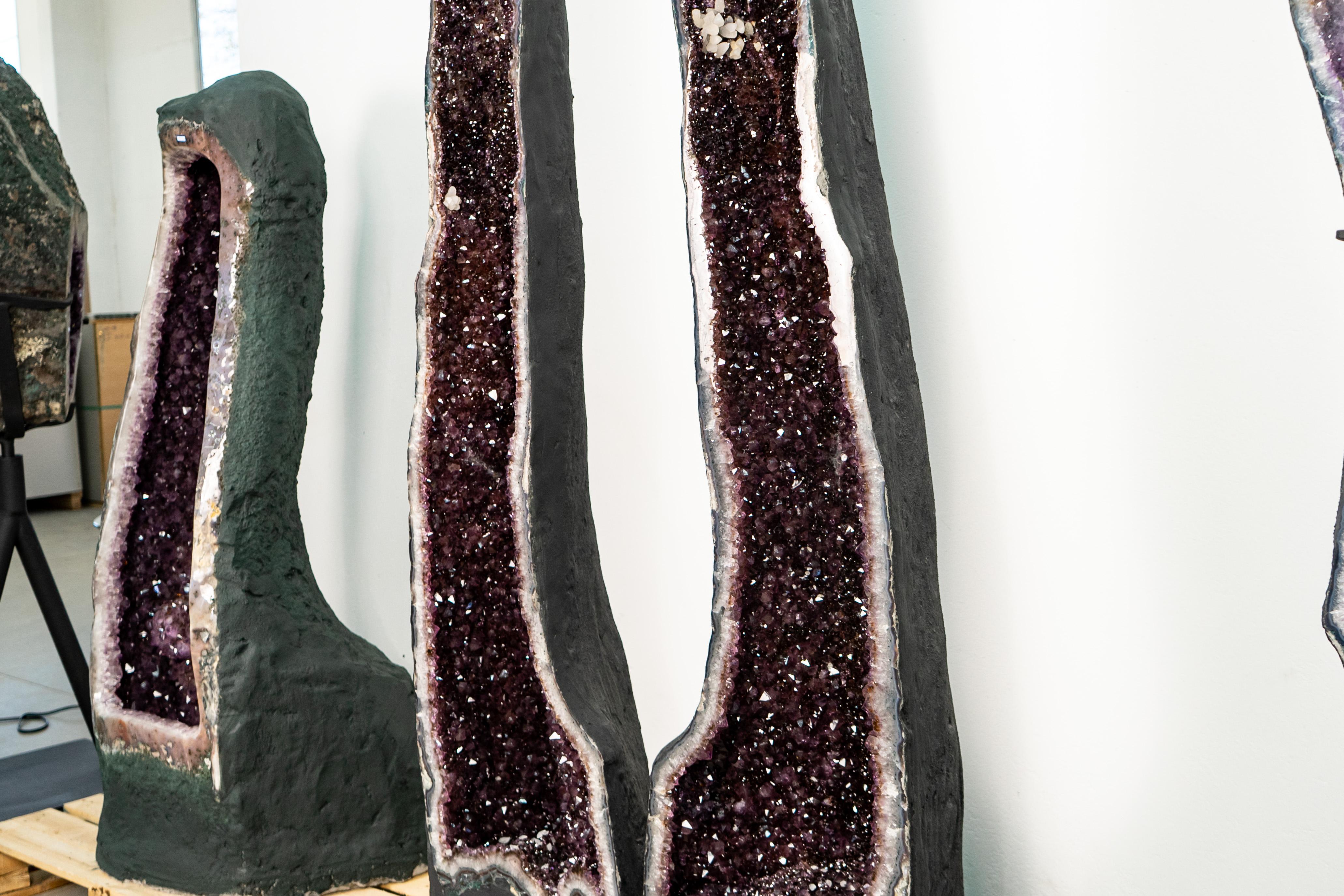 Pair of Large Amethyst Cathedral Geodes For Sale 6
