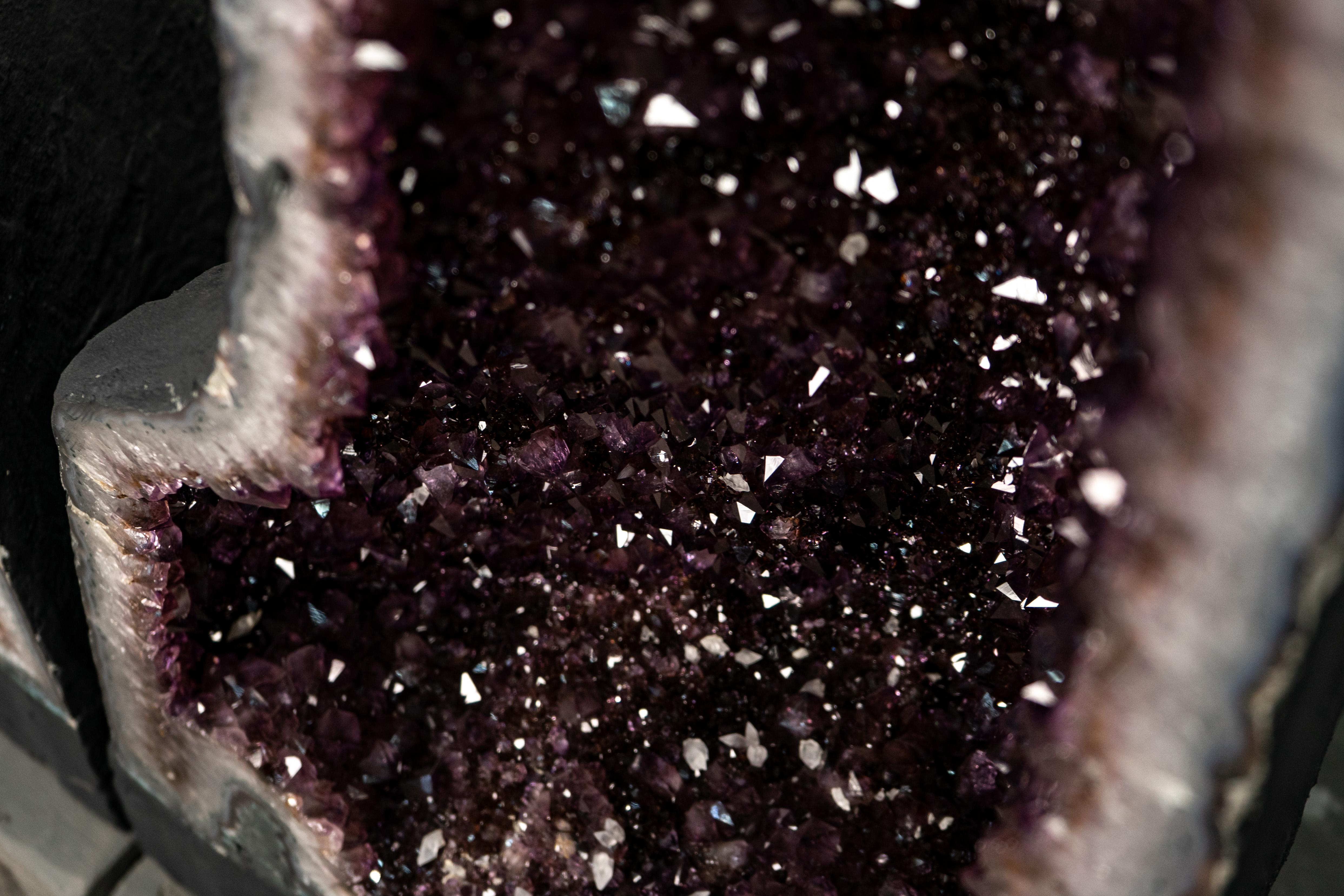 Pair of Large Amethyst Cathedral Geodes For Sale 1