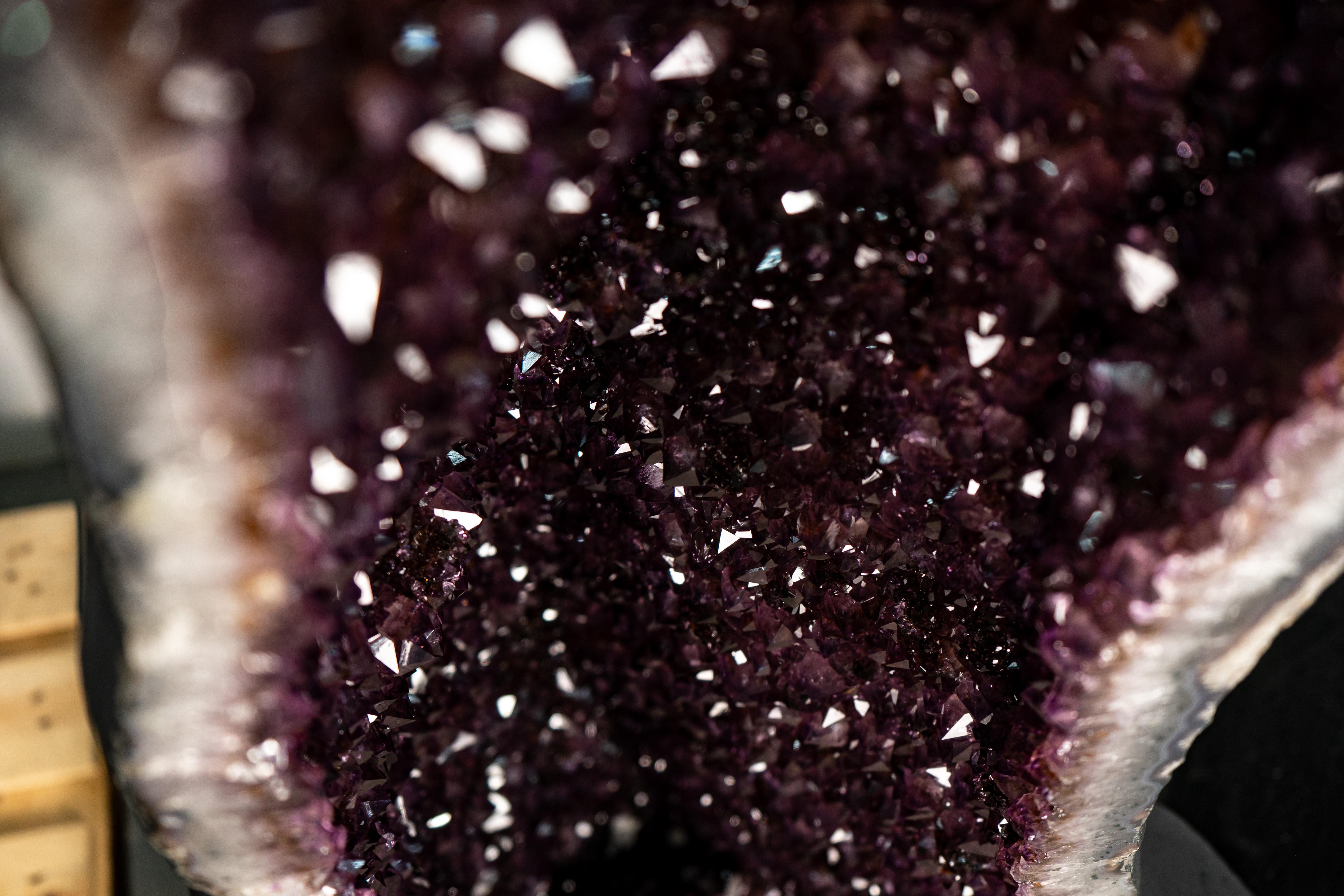 Pair of Large Amethyst Cathedral Geodes For Sale 3
