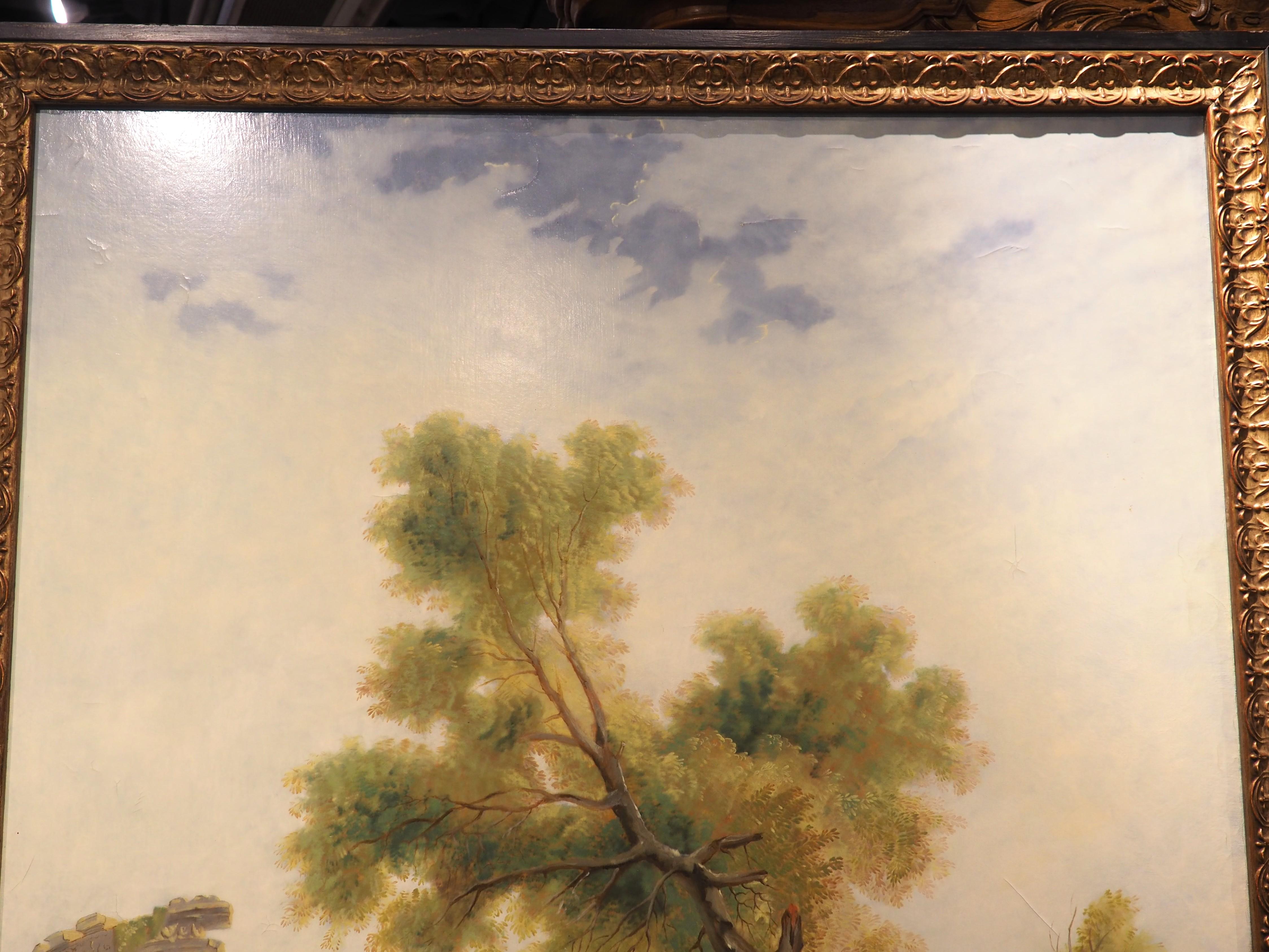 Pareja de cuadros grandes y decorativos de paisajes según Hubert Robert, Finales del siglo XX en venta 6