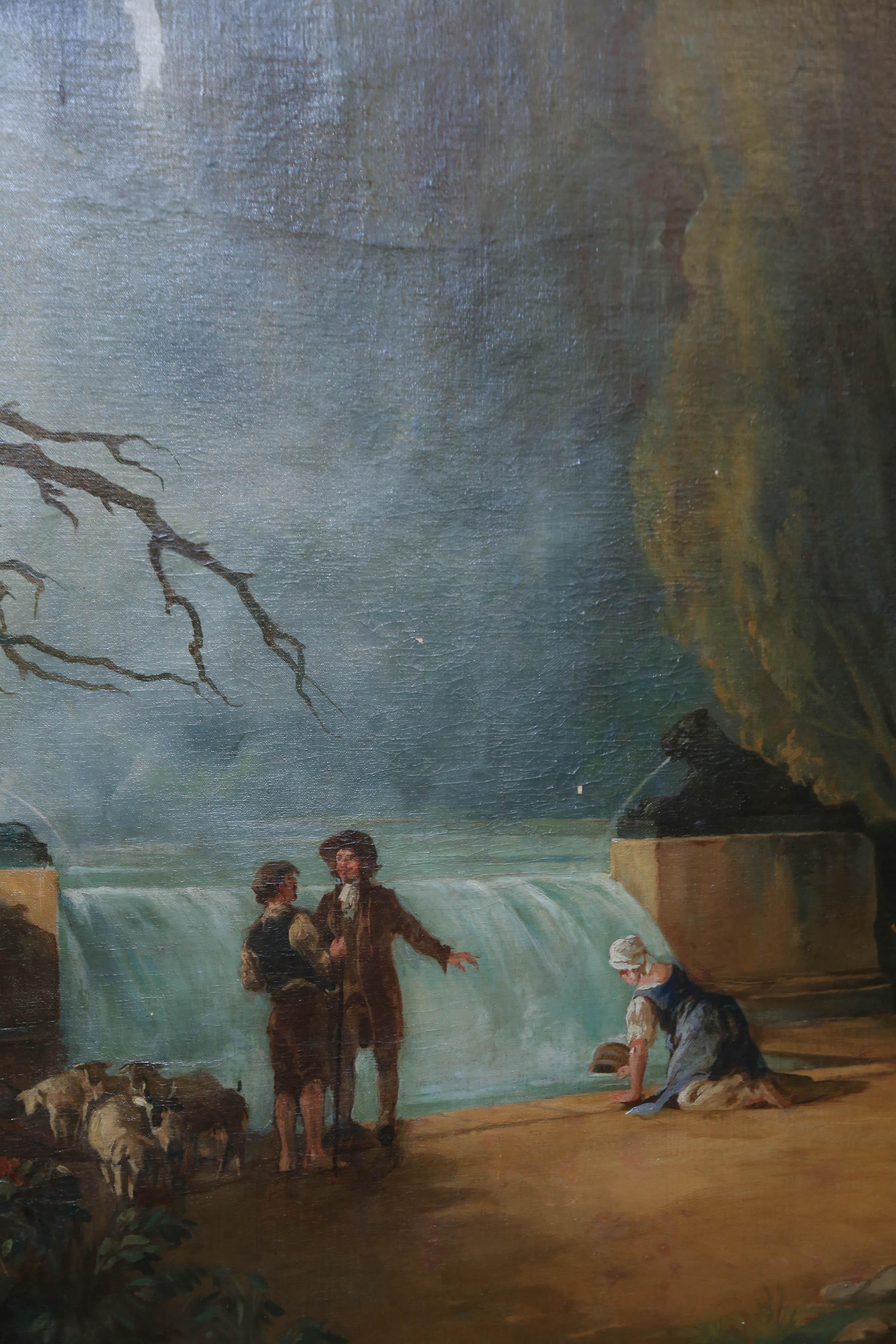 French Pair of Large and Majestic European Oil Paintings