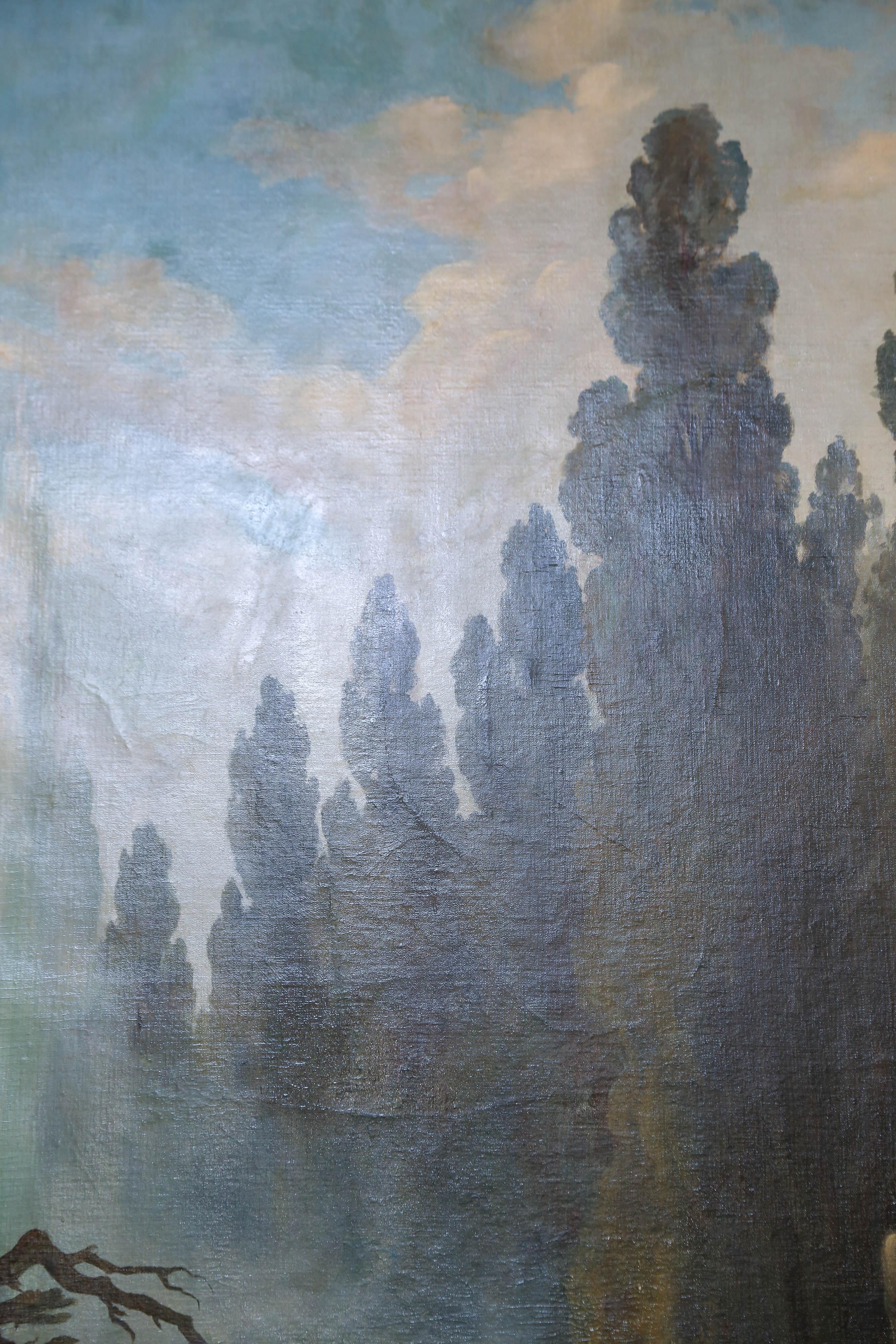 Late 19th Century Pair of Large and Majestic European Oil Paintings