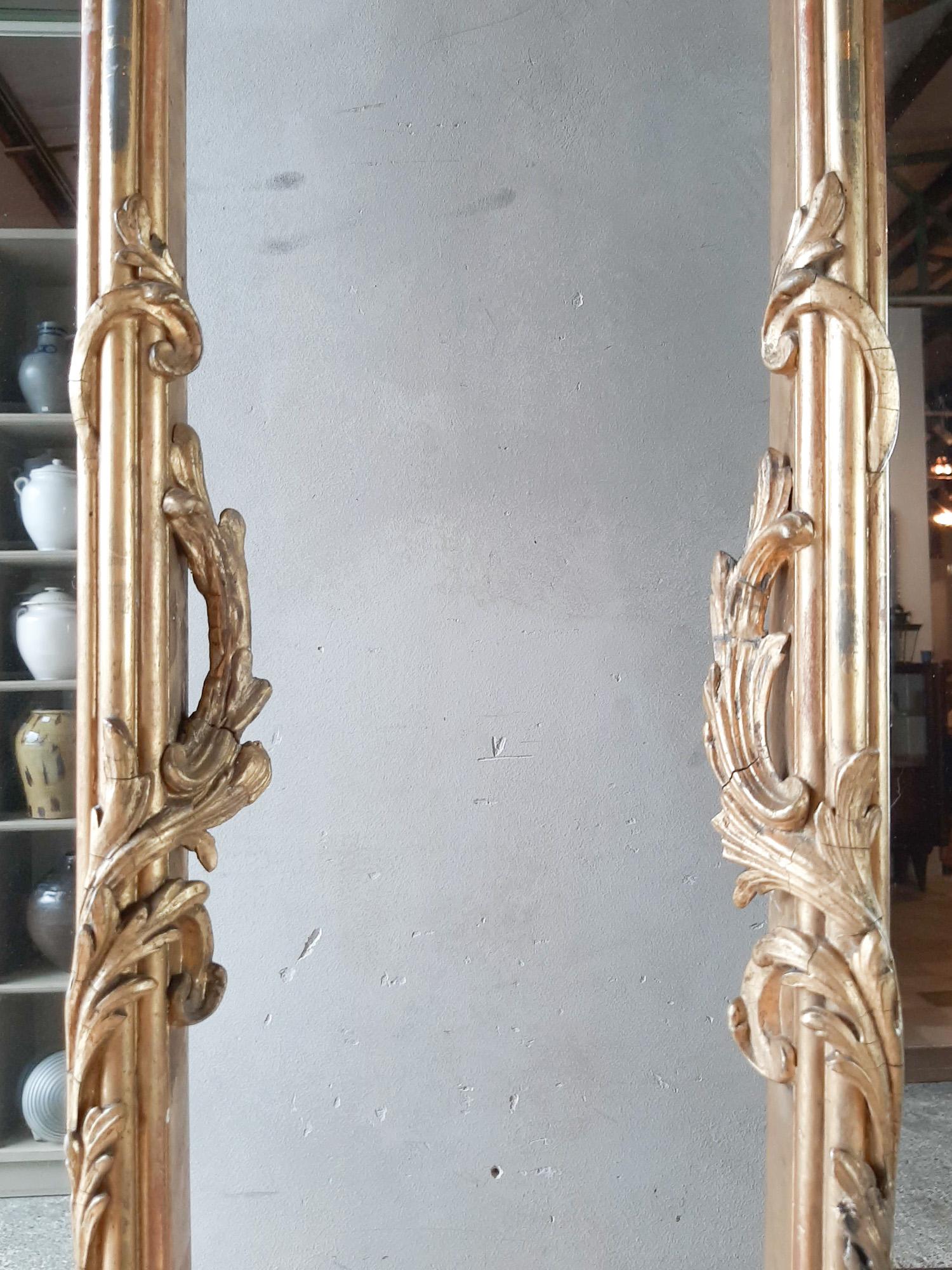Pair of Large and Richly Ornamented Antique French Gilt Pier Mirrors 7