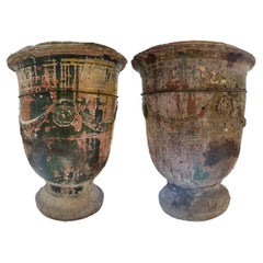 Antique Pair of Large Anduze Vases