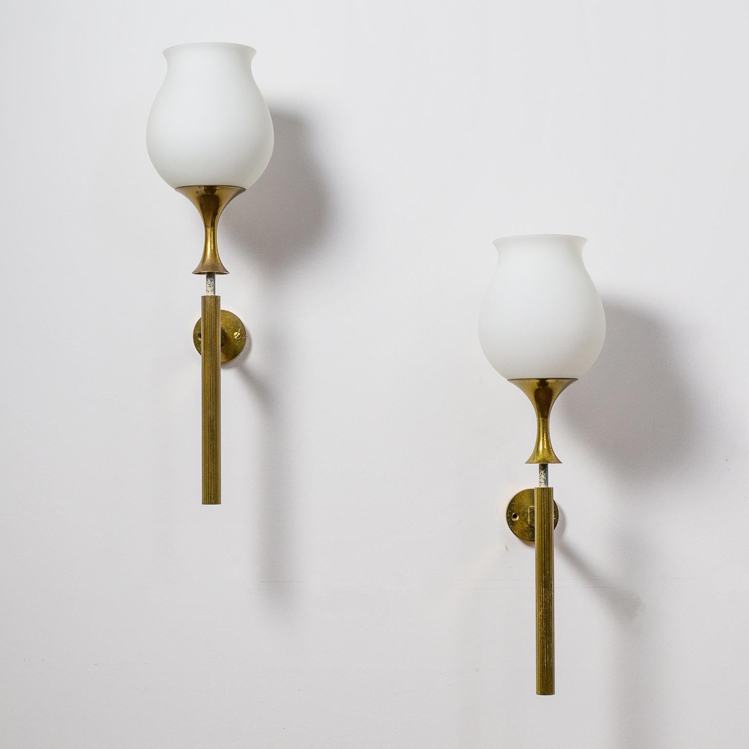 Mid-Century Modern Pair of Large Angelo Lelii Wall Lights for Arredoluce, 1956