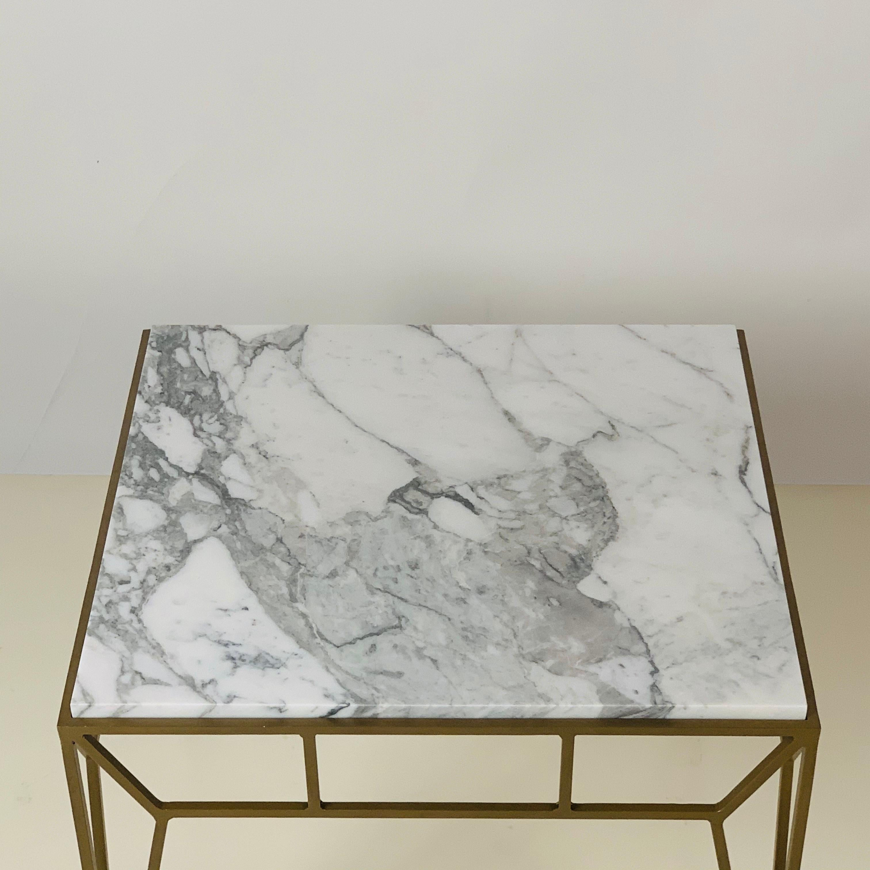 Pair of Large 'Angulaire' Marble Side or End Tables by Design Frères For Sale 1