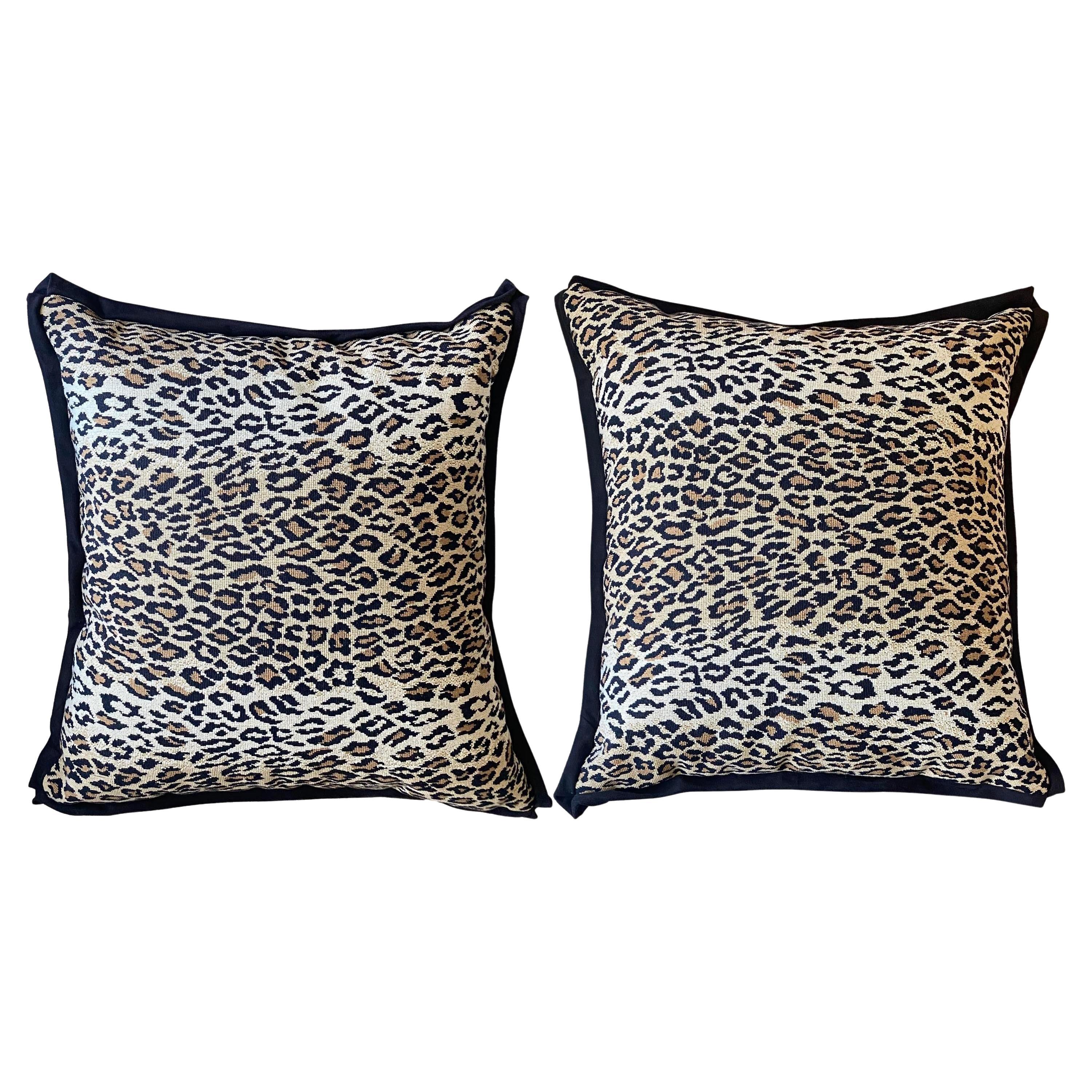 Pair of Large Animal Print Pillows