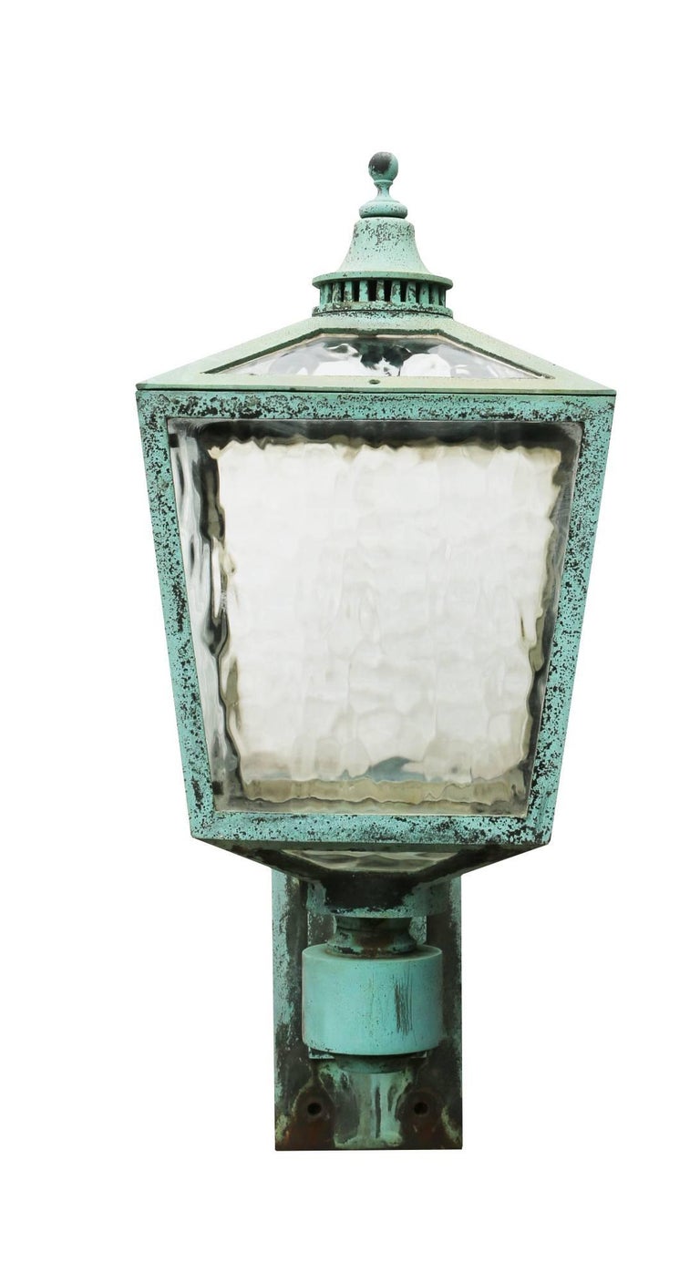 Pair of Large Antique Bronze Exterior Wall Lights, circa